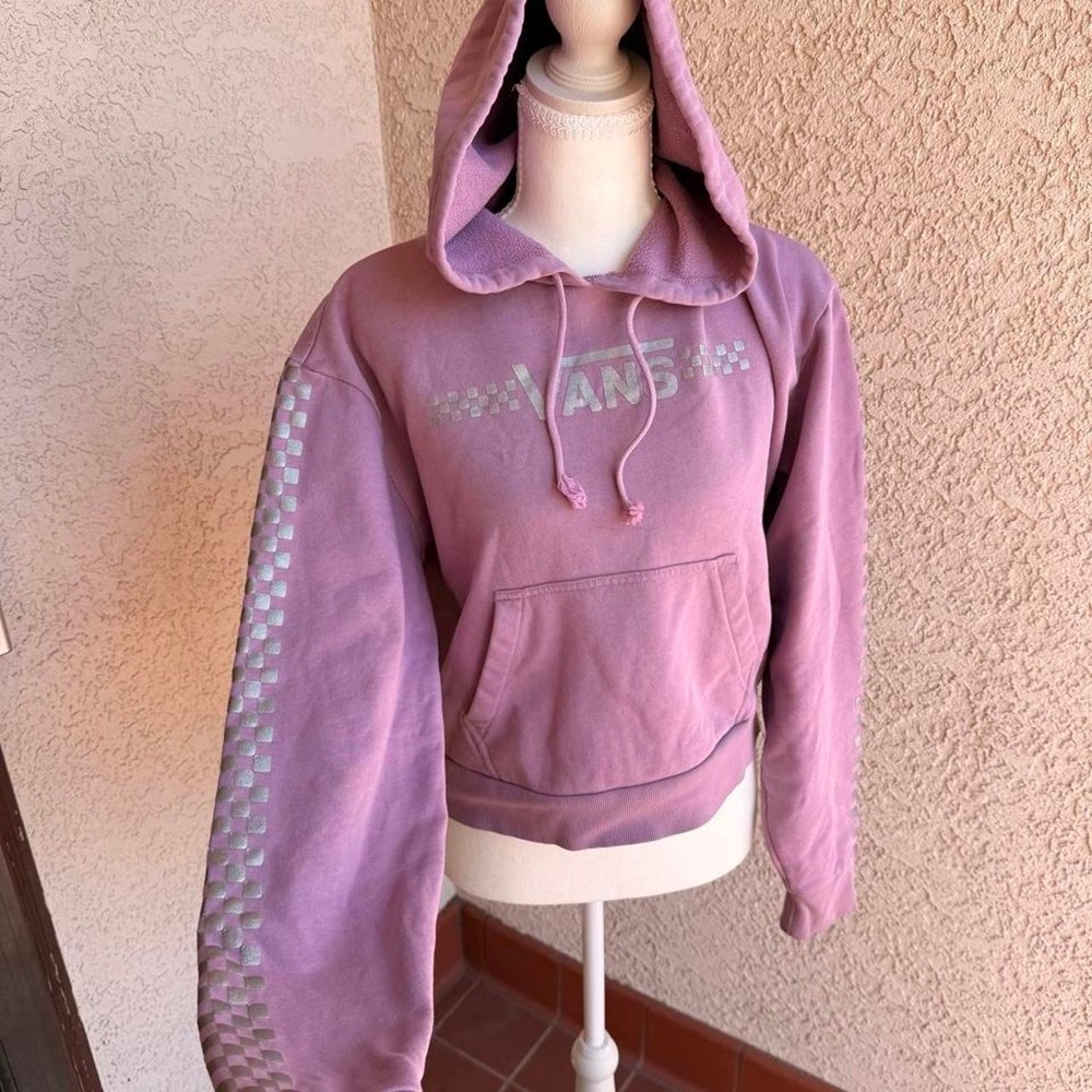Vans purple hoodie with silver logo.
